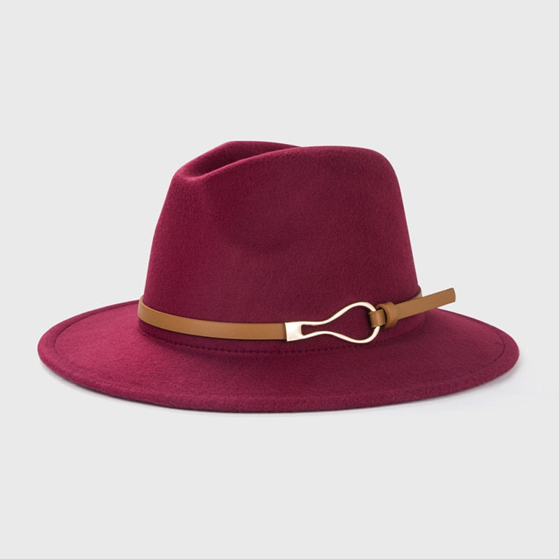 Fashion Wool Fedora Hat For Women Men Winter Autumn Church Jazz Hats Viking British Flat Brim Felt Hat Outdoor Casual Fedoras