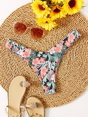 Bikini Bottoms Women&#39;s 2023 New Swimsuit High Waisted Bottom Solid Red Swimwear Thong Beachwear Brazilian Bathing Suit Summer