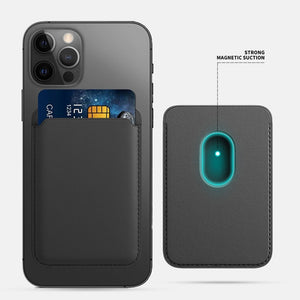 For Magsafe Magnetic Card Holder Case For iPhone 13 11 12 Pro MAX mini Leather Wallet Cover XR XS MAX Card phone Bag Adsorption