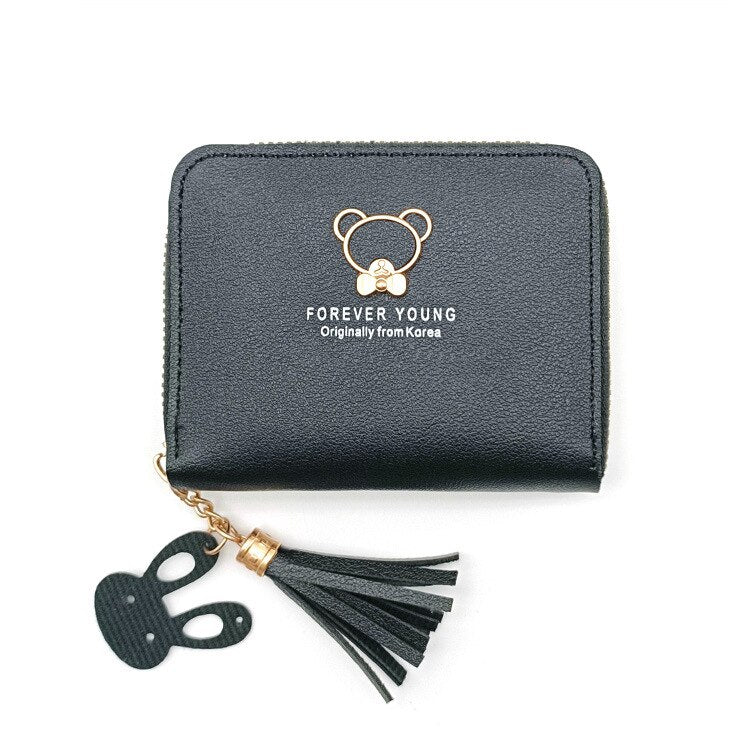 Little Bear Decoration Women's Wallet New Fashion Short Coin Purse Card Holder Small Ladies Wallet Female Hasp Mini Clutch