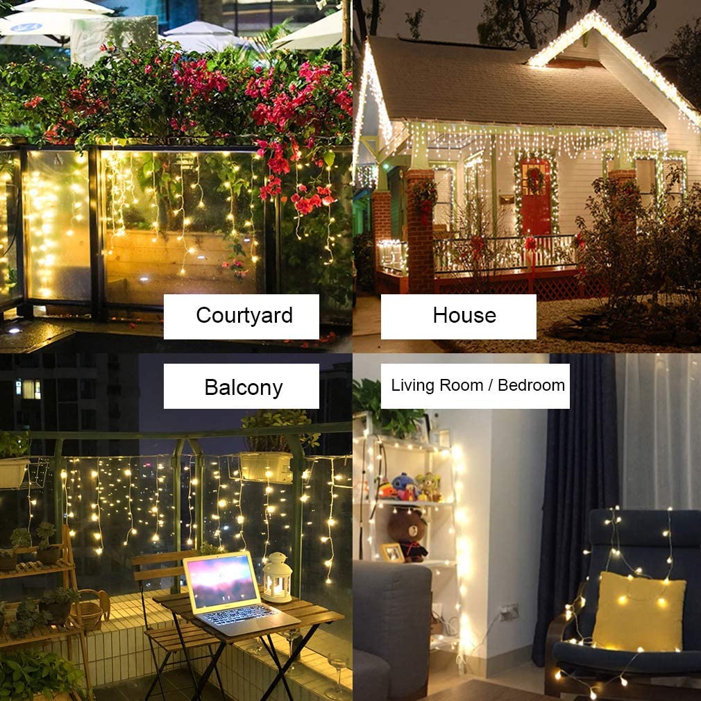 Solar Lights 6m Width Droop 0.5m Christmas Solar Garland Light String for Garden Eaves House Outdoor Decoration