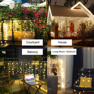 Solar Lights 6m Width Droop 0.5m Christmas Solar Garland Light String for Garden Eaves House Outdoor Decoration
