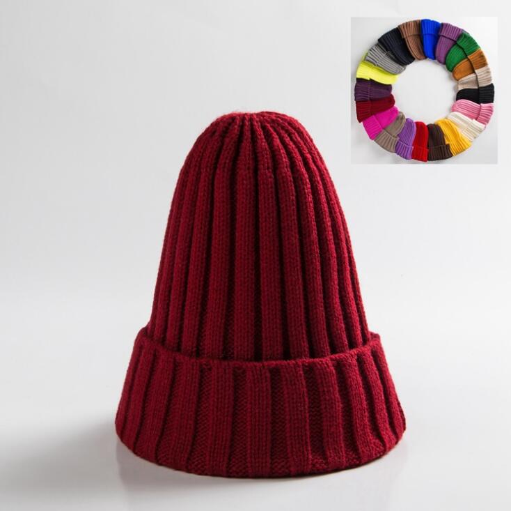Unisex Hat Cotton Blends Solid Warm Soft HIP HOP Knitted Hats Men Winter Caps Women&#39;s Skullies Beanies For Girl Wholesale шляпа
