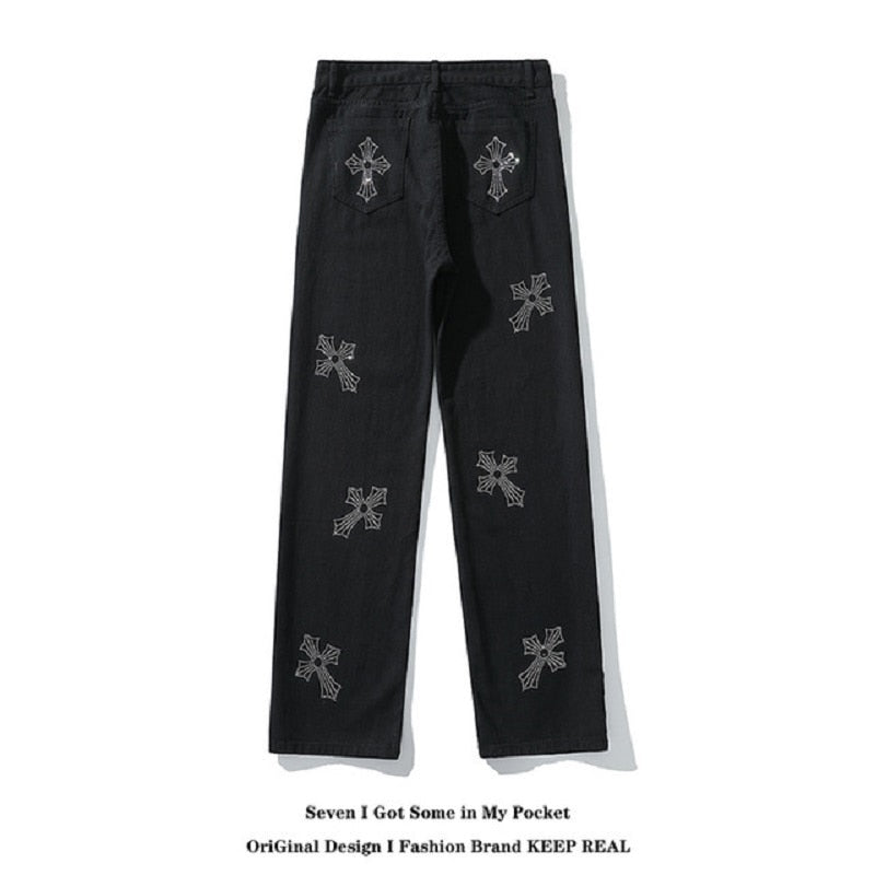 Jeans For Men Loose Casual Pants Streetwear Jeans Black Jeans Printed Jeans High Jeans Pants Graffiti White Denim Jeans Mens