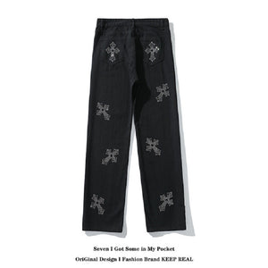 Jeans For Men Loose Casual Pants Streetwear Jeans Black Jeans Printed Jeans High Jeans Pants Graffiti White Denim Jeans Mens