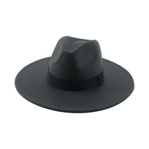 Fedora Hats for Women New 9.5cm Wide Brim Dress Men Caps Felted Hat Panama Church Wedding Ribbon Band Men Hat Sombreros De Mujer