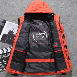 Men&#39;s White Duck Down Jacket Warm Hooded Thick Puffer Jacket Coat Male Casual High Quality Overcoat Thermal Winter Parka Men