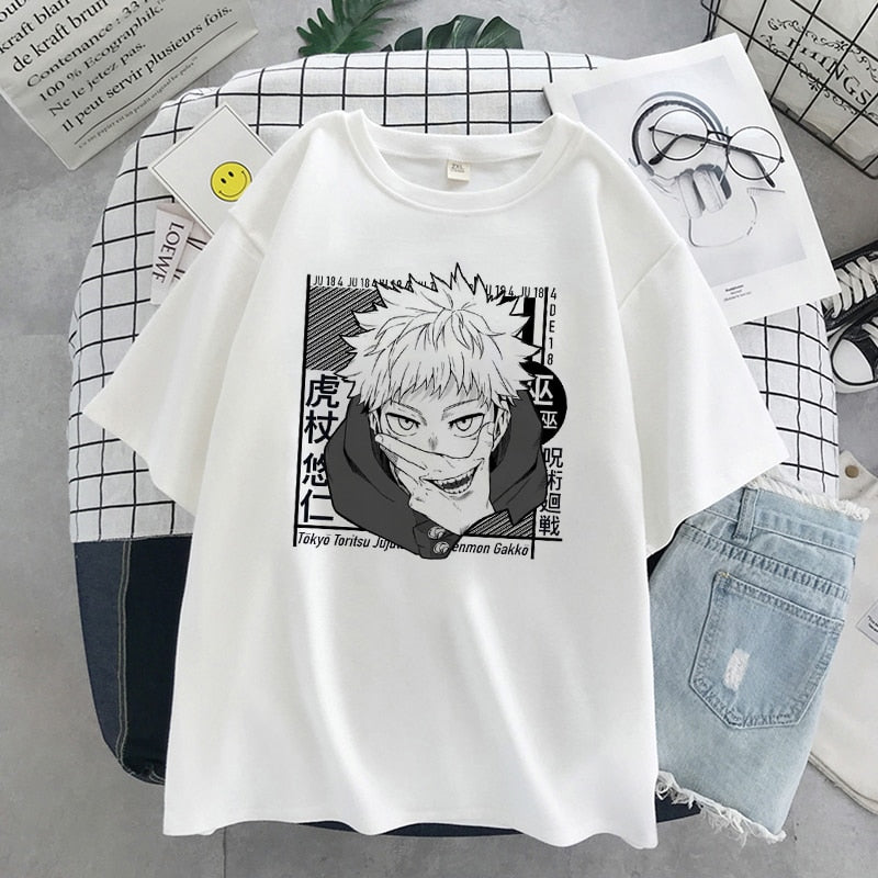 2022 T-shirt Japanese Anime Women&#39;s T-shirt Jiu-Jitsu Kaisen T-shirt Unisex Top Graphic Y2k Cool Unisex T-shirt Male Goth Tops