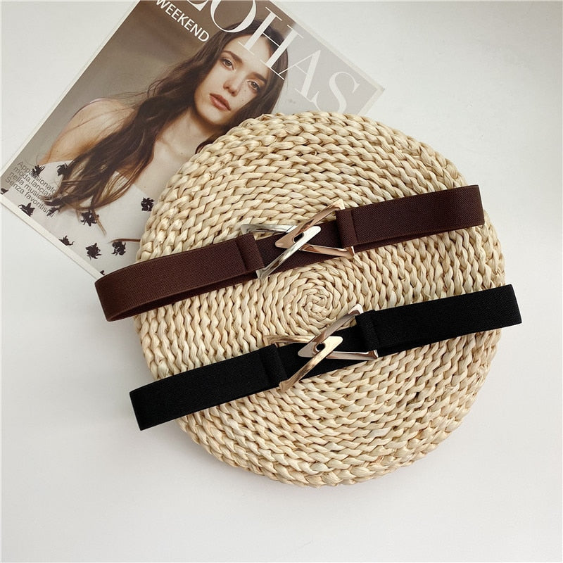 Triangle Belt Women&#39;s Decorative Elastic Dress Sweater Set Simple Black Brown Belt Multi functional Fashion Belt x254