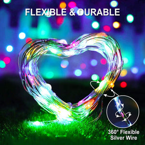 Outdoor LED Solar Fairy String Lights Waterproof Garden Decoration Garland 8Modes Copper Wire Light For Street Patio Christmas