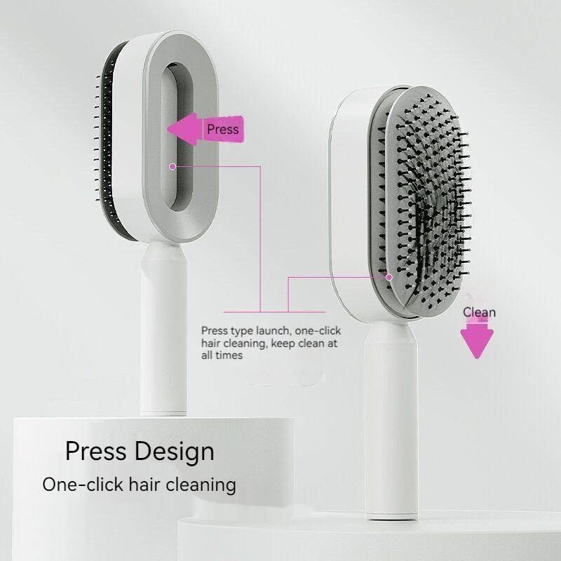 Self Cleaning Hair Brush 3D Air Cushion Massager Brushes Airbag Massage Comb Brush Detangling Anti Static Hairbrush Cleaner