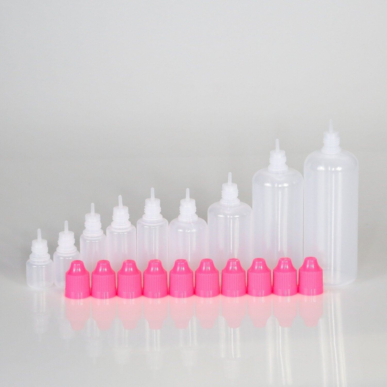 20pcs 5ml/10ml/15ml/20ml/30ml/50ml/100ml/120ml Empty LDPE Plastic E Liquid Juice Dropper Eye Bottles Long Tip Cap Vape Container