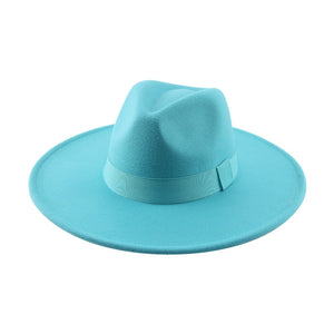 Fedora Hats for Women New 9.5cm Wide Brim Dress Men Caps Felted Hat Panama Church Wedding Ribbon Band Men Hat Sombreros De Mujer