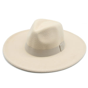 Fedora Hats for Women New 9.5cm Wide Brim Dress Men Caps Felted Hat Panama Church Wedding Ribbon Band Men Hat Sombreros De Mujer