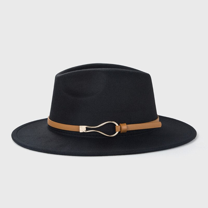 Fashion Wool Fedora Hat For Women Men Winter Autumn Church Jazz Hats Viking British Flat Brim Felt Hat Outdoor Casual Fedoras