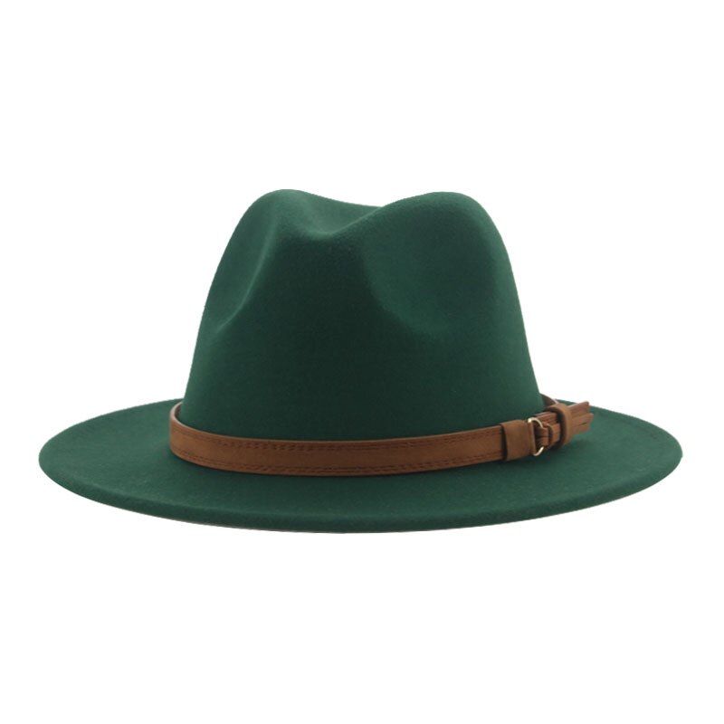Fedora Hats for Women Men Wide Brim Solid Women Hats Band Belt Classic Formal Dress Khaki Black Winter Hats Sombreros De Mujer