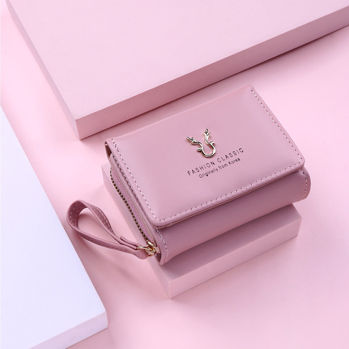 Antler Decoration Women&#39;s Wallet New Fashion Short Coin Purse Card Holder Small Ladies Wallet Female Hasp Mini Clutch