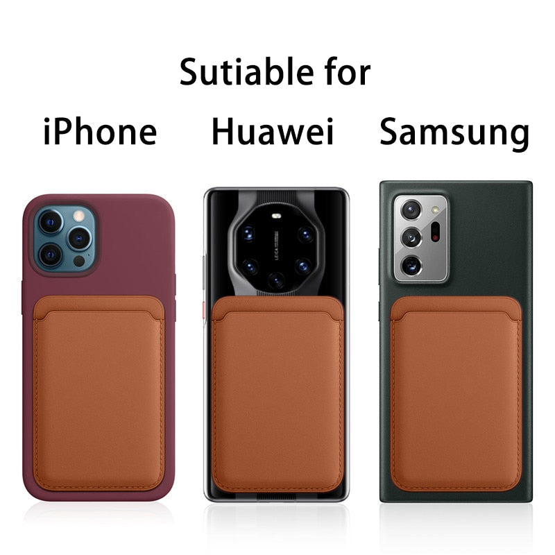For Magsafe Magnetic Card Holder Case For iPhone 13 11 12 Pro MAX mini Leather Wallet Cover XR XS MAX Card phone Bag Adsorption