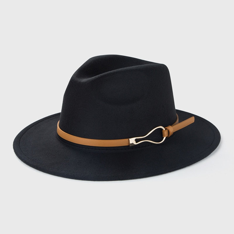 Fashion Wool Fedora Hat For Women Men Winter Autumn Church Jazz Hats Viking British Flat Brim Felt Hat Outdoor Casual Fedoras