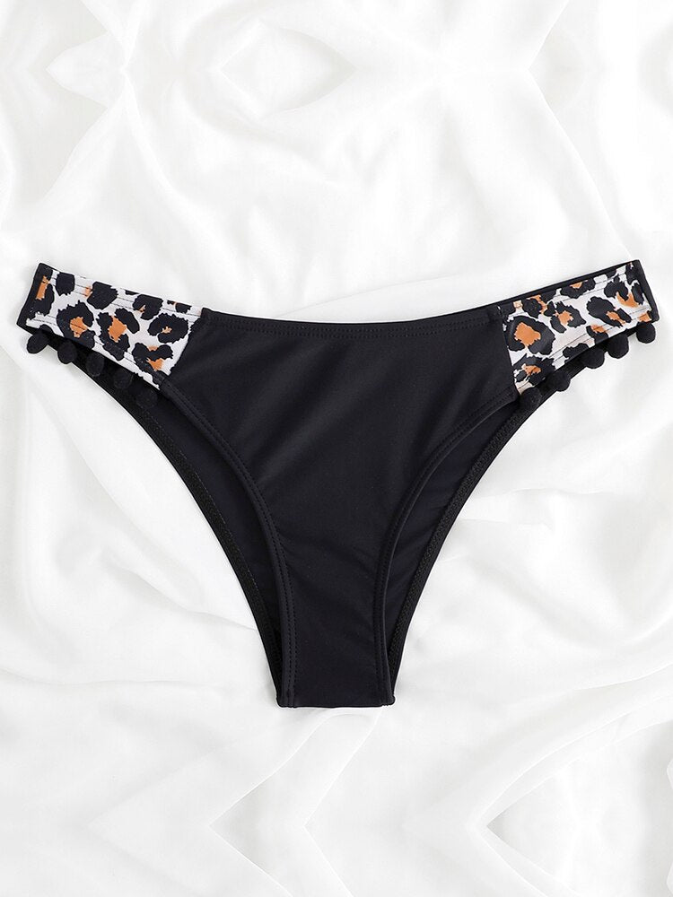 Bikini Bottoms Women&#39;s 2023 New Swimsuit High Waisted Bottom Solid Red Swimwear Thong Beachwear Brazilian Bathing Suit Summer