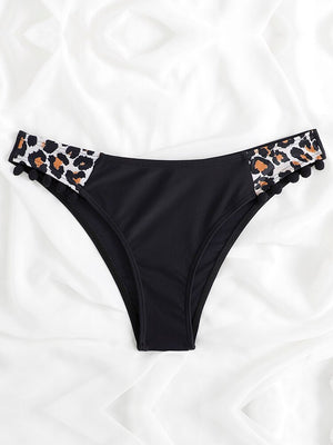 Bikini Bottoms Women&#39;s 2023 New Swimsuit High Waisted Bottom Solid Red Swimwear Thong Beachwear Brazilian Bathing Suit Summer