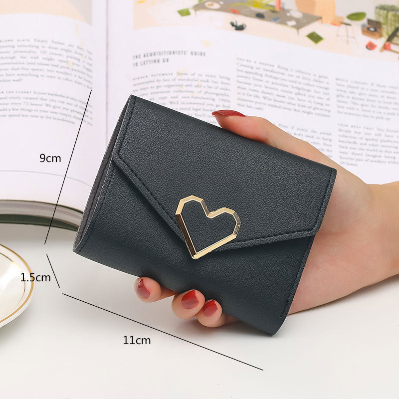 2022 New Short Women Wallets Free Name Engraving Kpop Heart-Shaped Cute Small Women&#39;s Wallet PU Leather Slim Simple Female Purse