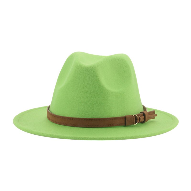 Fedora Hats for Women Men Wide Brim Solid Women Hats Band Belt Classic Formal Dress Khaki Black Winter Hats Sombreros De Mujer