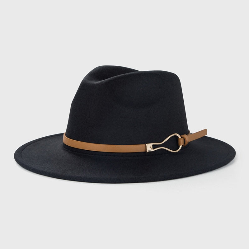 Fashion Wool Fedora Hat For Women Men Winter Autumn Church Jazz Hats Viking British Flat Brim Felt Hat Outdoor Casual Fedoras