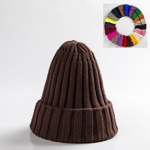 Unisex Hat Cotton Blends Solid Warm Soft HIP HOP Knitted Hats Men Winter Caps Women&#39;s Skullies Beanies For Girl Wholesale шляпа