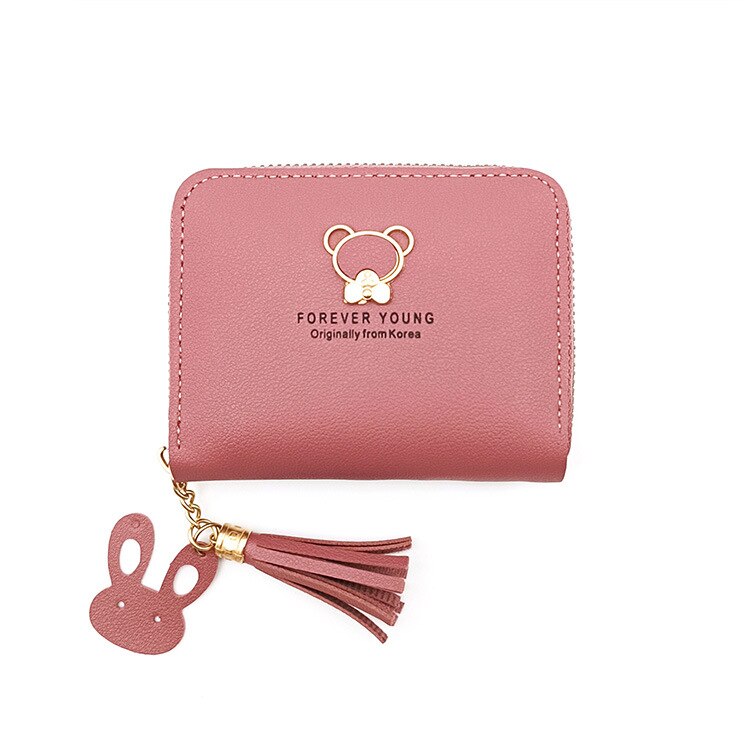 Little Bear Decoration Women's Wallet New Fashion Short Coin Purse Card Holder Small Ladies Wallet Female Hasp Mini Clutch