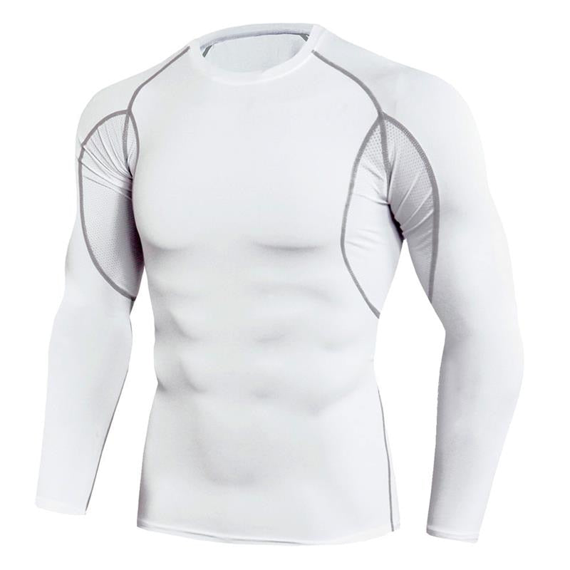 Men Bodybuilding Sport T-shirt Quick Dry Running Shirt Long Sleeve Compression Top Gym T Shirt Men Fitness Tight Rashgard