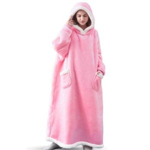 2023 Super Long Flannel Blanket with Sleeves Winter Hoodies Sweatshirt Women Men Pullover Fleece Giant TV Blanket Oversized New