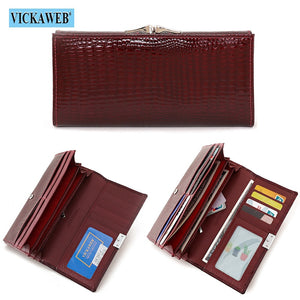 Free Gift 2022 New Diamonds Women&#39;s Patent Leather Wallet Long Fashion Patchwork Money Bag Ladies Purse Card Holder AE207-1