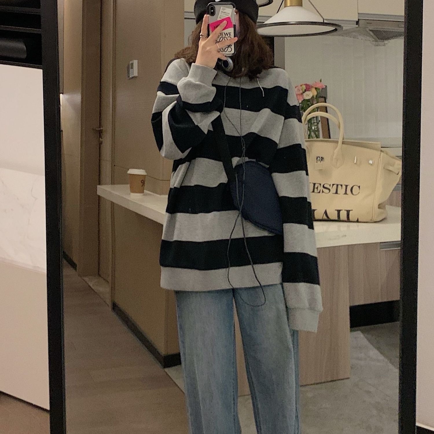 spring autumn Striped hoodies women fashion Long Sleeve Hoodie Sweatshirt Harajuku Jumper cotton Pullovers Casual oversized Coat