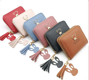 Little Bear Decoration Women's Wallet New Fashion Short Coin Purse Card Holder Small Ladies Wallet Female Hasp Mini Clutch