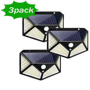 1/2/4/8/10PCS 100 LED Solar Power Wall Light Motion Sensor Waterproof Outdoor Garden Lamp