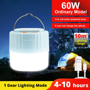 1000 Watts Solar LED Camping Light USB Rechargeable Bulb For Outdoor Tent Lamp Portable Lanterns Emergency Lights For BBQ Hiking