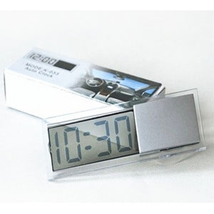 2 in 1 Car Auto Thermometer Clock Calendar LCD Digital Display Screen Clip-on Digital Blue Back Light Automotive Accessories