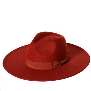 New color Fedora winter hat top concave-convex water drop 9.5cm brim male and female felt jazz watermelon red шляпа женская