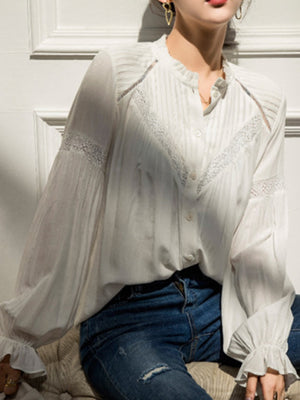 Jastie 2022 Spring Summer Blouse Shirts Women Long Sleeve Boho White Loose Blouses Shirt Women&#39;s Clothing Beach Tops Blusas