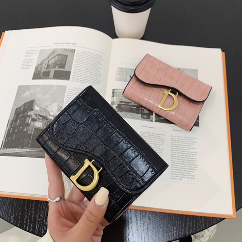 Women Card Holder Short Wallet Mini Women's PU Letter Wallet Multi-Card Card Holder Small Bag Multi-functional Purse Clutch Bag