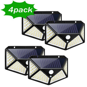 1/2/4/8/10PCS 100 LED Solar Power Wall Light Motion Sensor Waterproof Outdoor Garden Lamp
