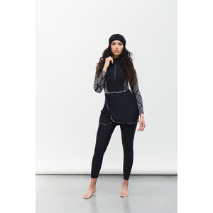 4 Piece Set Women&#39;s Muslim Swimwear Full Cover Lslamic Clothes Hijab Long Sleeves Sport Swimsuit Burkinis Wear Bathing Suit 4XL