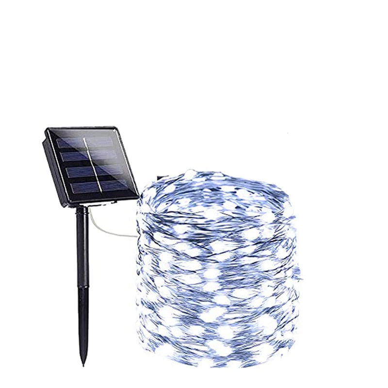 Outdoor LED Solar Fairy String Lights Waterproof Garden Decoration Garland 8Modes Copper Wire Light For Street Patio Christmas