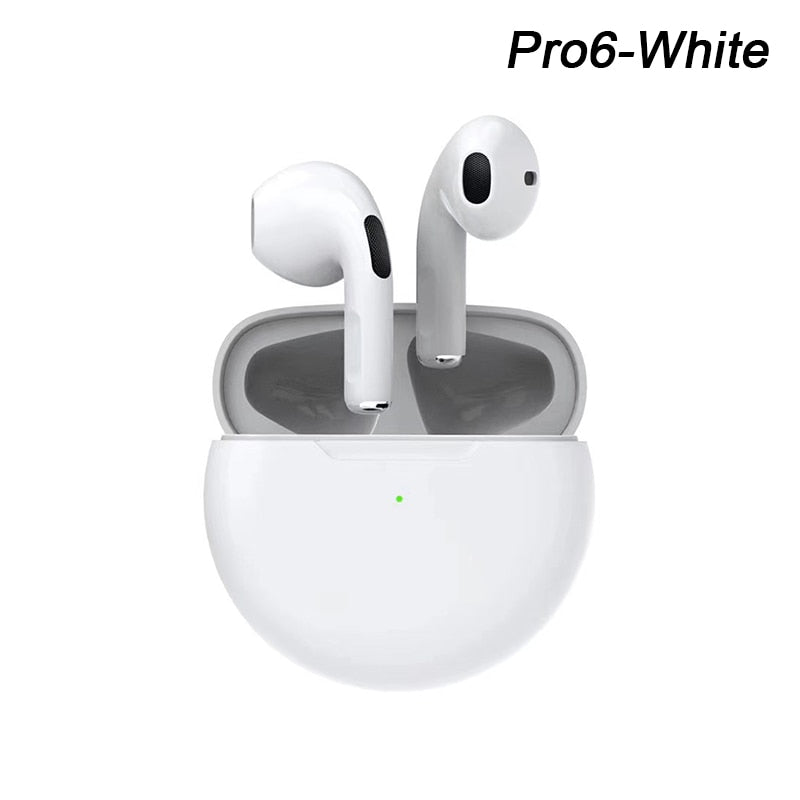 Pro 6 TWS Wireless Headphones with Mic Fone Bluetooth Earphones Sport Earbuds Pro6 J6 Headset for Apple iPhone Xiaomi Huawei LG