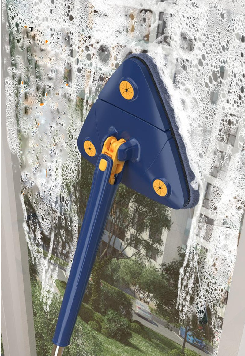NEW Extended Triangle Mop 360 Twist Squeeze Wringing XType Window Glass Toilet Bathrrom Floor Household Cleaning Ceiling Dusting