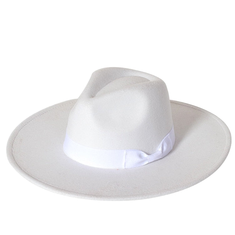New color Fedora winter hat top concave-convex water drop 9.5cm brim male and female felt jazz watermelon red шляпа женская