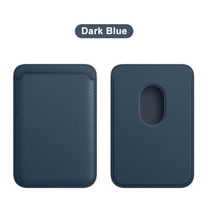 For Magsafe Magnetic Card Holder Case For iPhone 13 11 12 Pro MAX mini Leather Wallet Cover XR XS MAX Card phone Bag Adsorption