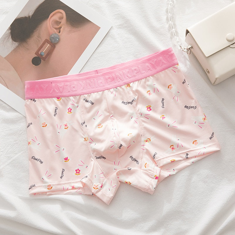 New Arrival Couple Underwear Cute Low Waist Thong Sexy Underwear Breathable Comfortable Men Boxer G String Boyfriend Girlfriend