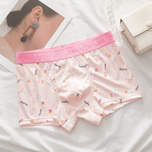 New Arrival Couple Underwear Cute Low Waist Thong Sexy Underwear Breathable Comfortable Men Boxer G String Boyfriend Girlfriend